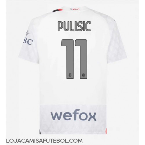 Camisa de Futebol AC Milan Christian Pulisic #11 Equipamento Secundário 2023-24 Manga Curta